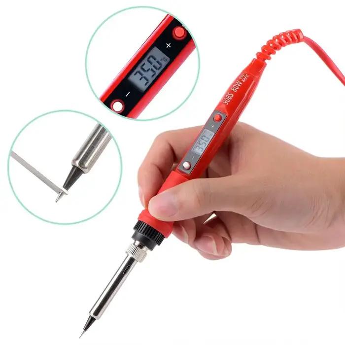 JCD-Kit de fer à souder à température réglable, 220V, 80W, LCD, outils de soudage, chauffage en céra