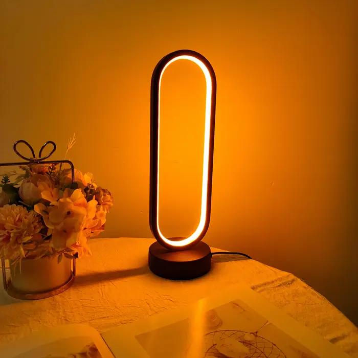 1PC lampe chambre anneau lampe salon trois couleurs gradation lampe de chevet LED veilleuse