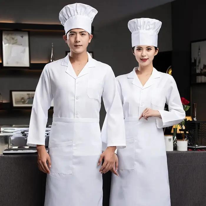 Uniforme professionnel de chef de restaurant pour homme et femme fin et respirant blanc pour travailler en été