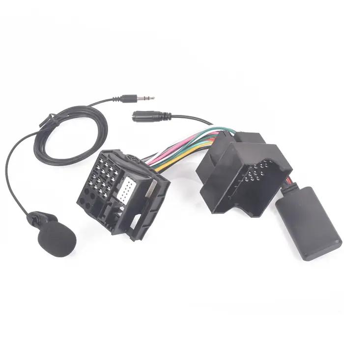 Microphone mains libres Bluetooth 5.0 pour BMW, câble audio AUX, adaptateur de grande prise, 12 broc