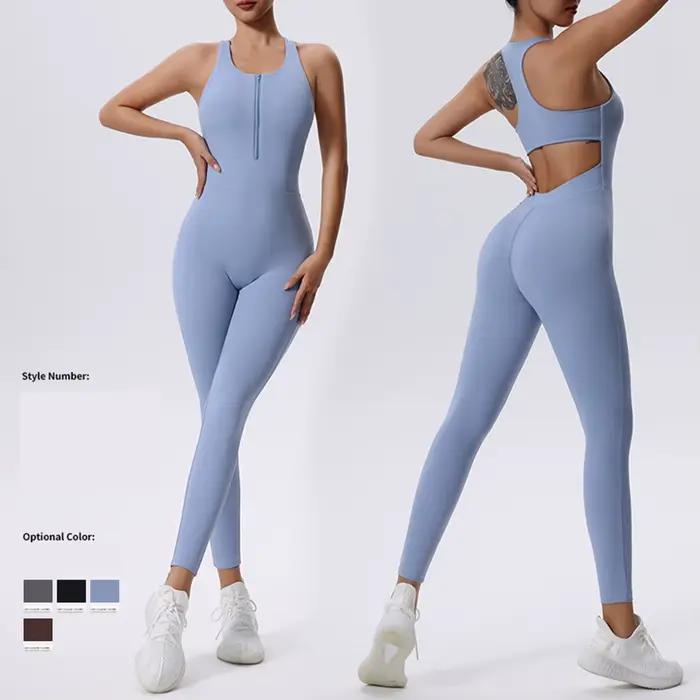 Ensemble de Yoga combinaison femmes pleine saisons décontracté Fitness combishort sportif sans manch