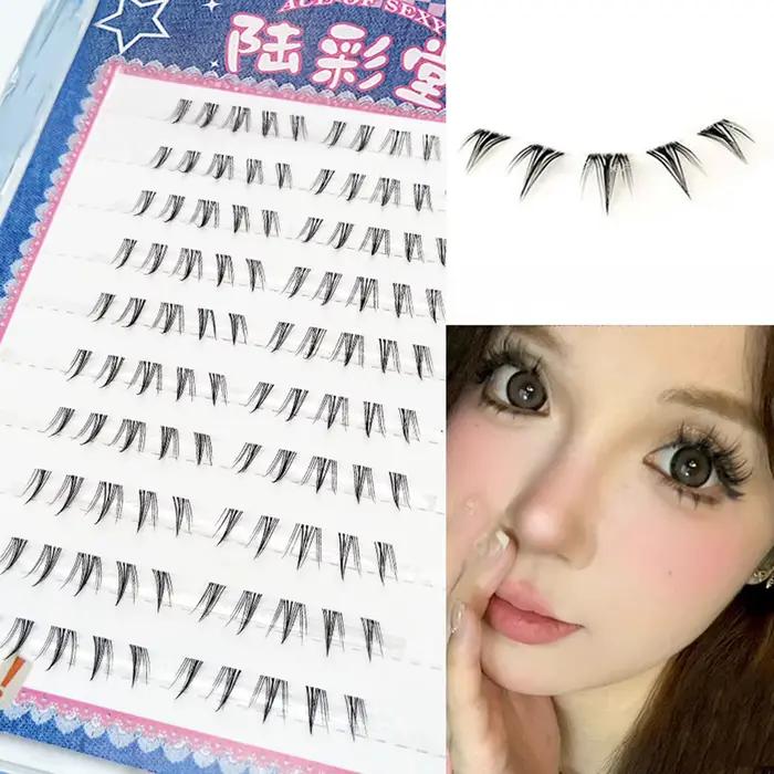 6-7mm Air cils inférieurs fée faux cils segmenté naturel sous cils Manga bas cils maquillage cils ou