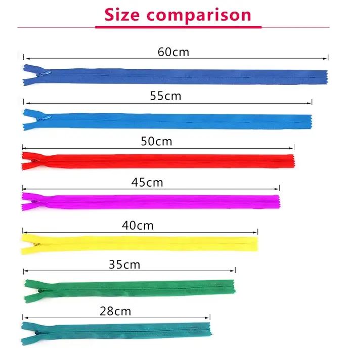 10 pièces/paquet 28cm 35cm 40cm 45cm 50cm 55cm 60cm 3 # Fermeture éclair Invisible en Nylon, bobin