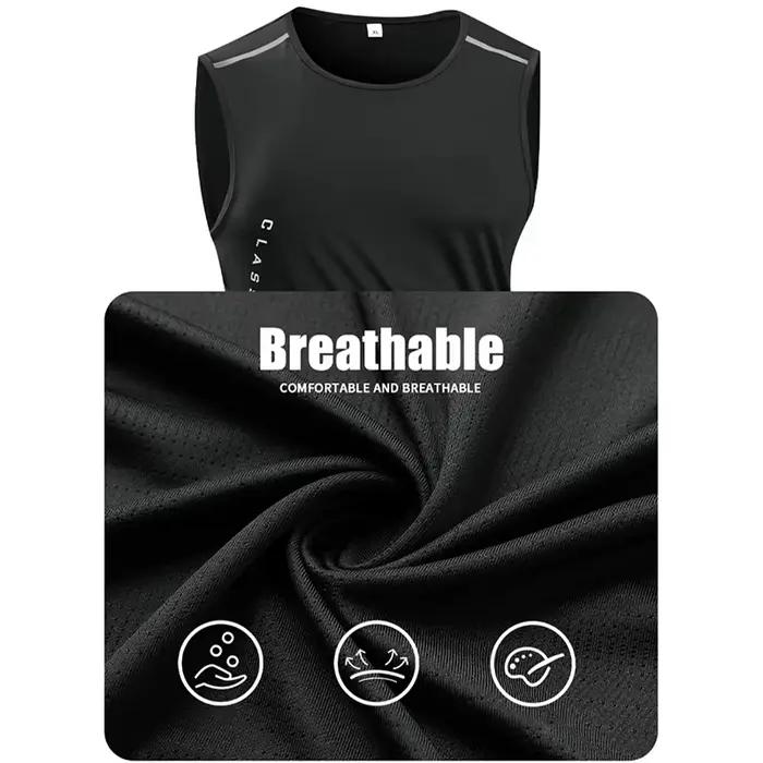 Gilet de course homme CHRLCK - Débardeur fitness séchage rapide, maille respirante pour sport
