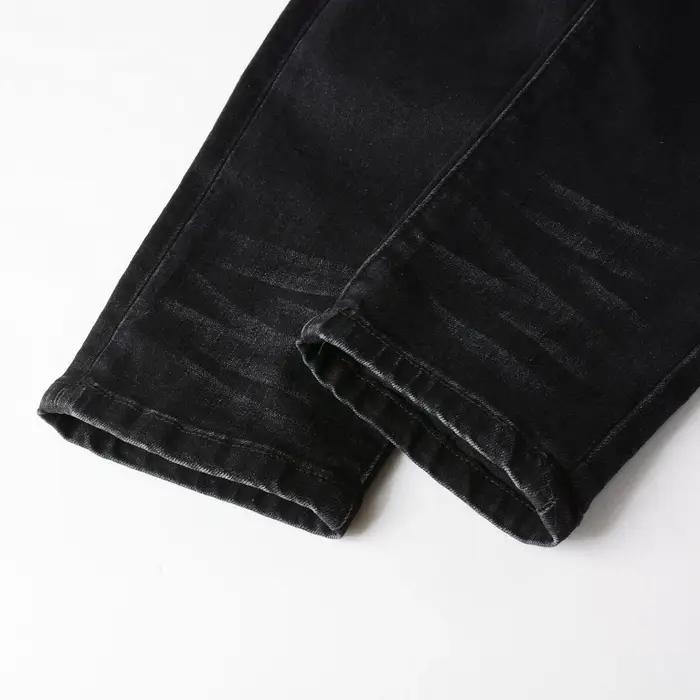 Jean de motard plissé rouge craquelé pour hommes, Streetwear, pantalon en Denim extensible, slim, ef
