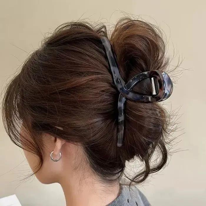 Accessoires de cheveux à grande pince de haute qualité imprimé léopard rétro pour femmes
