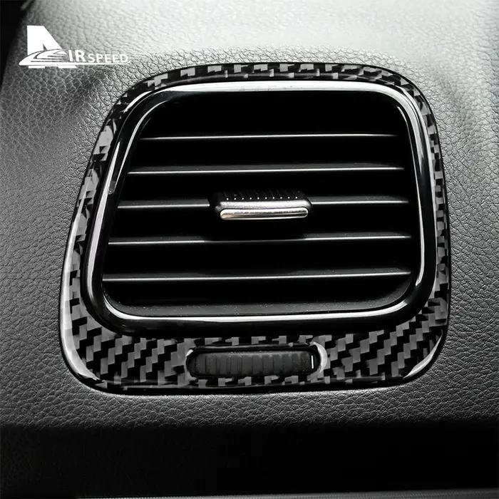 Autocollant de ventilation de sortie ca de voiture, en Fiber de carbone véritable et souple, pour Vo