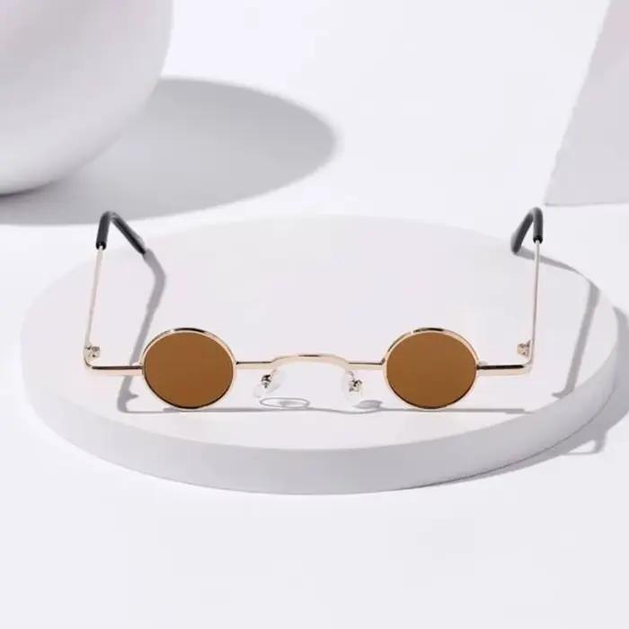 Lunettes de soleil vintage rock punk pour hommes, petites lunettes de soleil rondes classiques pour