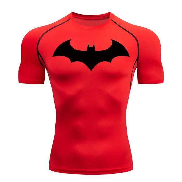 Chemise compression homme graphique chauve-souris manches courtes protection éruptions sport