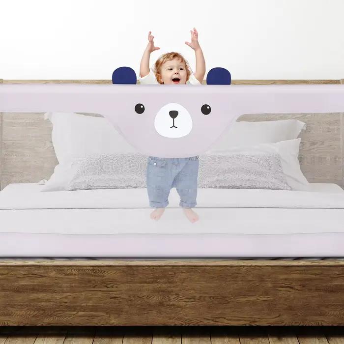 1 barrière de lit pour enfants, barrière de lit pour tout-petits réglable en hauteur, protection con