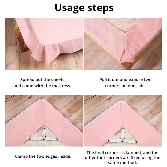Attaches élastiques pour drap de lit, 4 pièces/lot, gadgets de support pour drap de lit, clip de cou