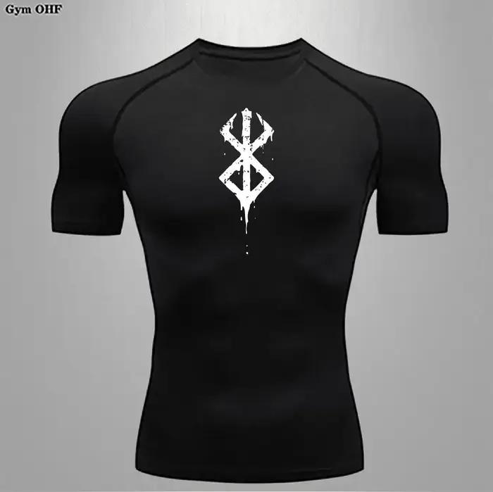 T-shirt à manches courtes Berserk Anime pour hommes, chemise de compression, course à pied, séchage