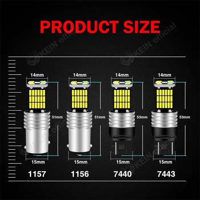 Ellin-Ampoule LED T15 W16W P21W 1156 1157 BA15S BAY15D T20 7440 7443 W21W 45SMD, enquêter de voiture