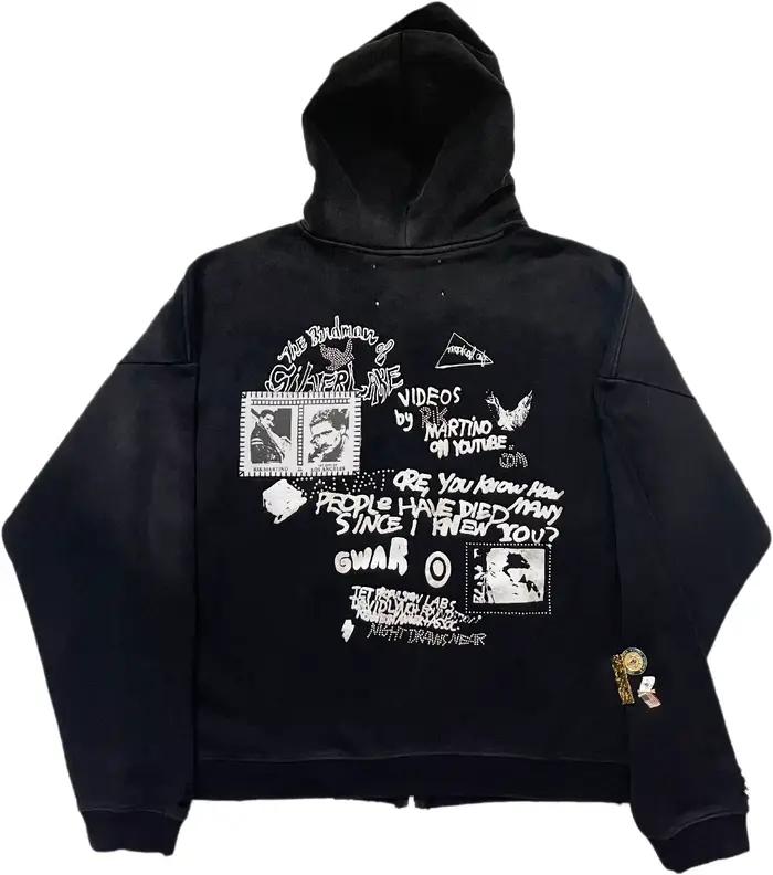 Trou Cardigan PALY broderie sweat à capuche hommes femmes haute qualité Vintage surdimensionné pull