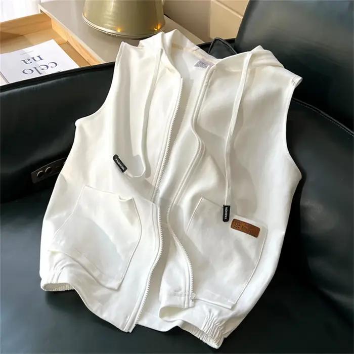Sweat-shirt à capuche sans manches pour homme, vêtement polyvalent et Simple, tendance, vitalité, no
