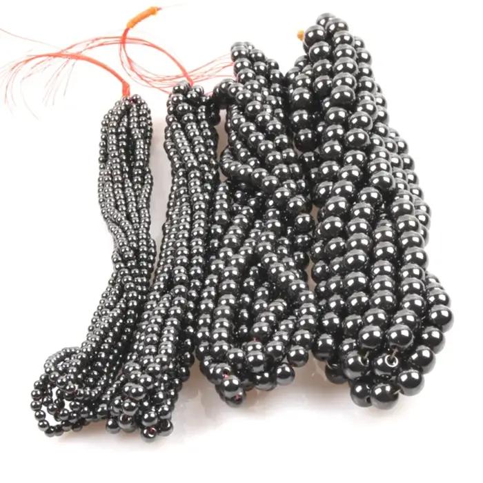 Pierre naturelle magnétite hématite perles en vrac pierre biliaire noire magnétique pour les femmes