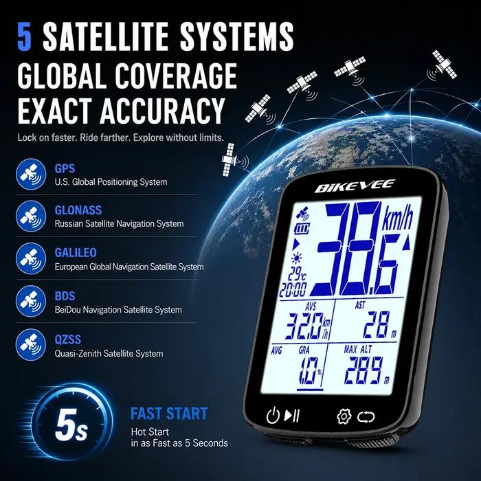Ordinateur de vélo GPS rechargeable sans fil pour vélo de montagne et de route compteur de vitesse odomètre chronomètre