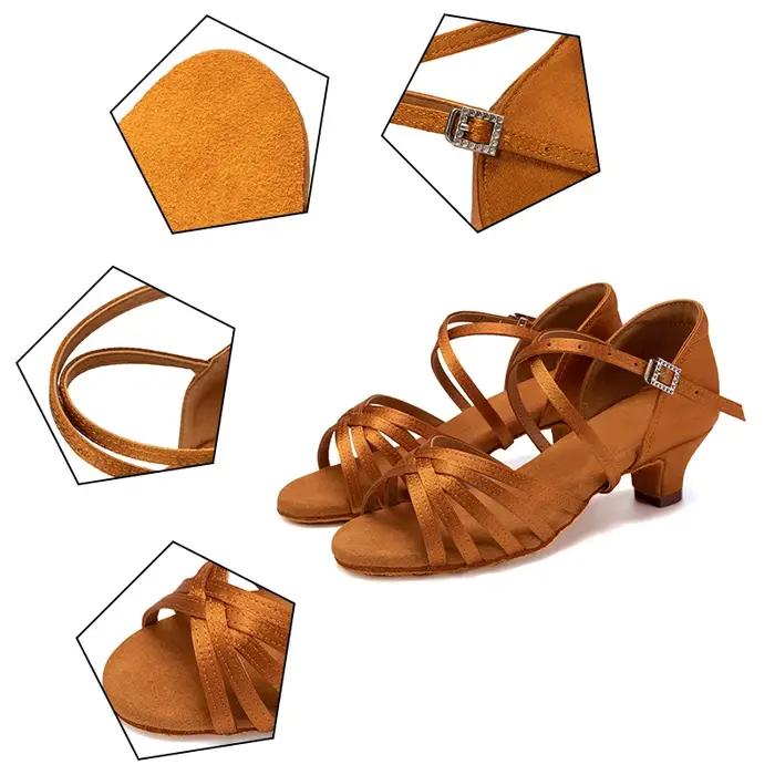 Chaussures de danse latine pour filles femmes dames salle de bal moderne Tango Salsa danse Performan