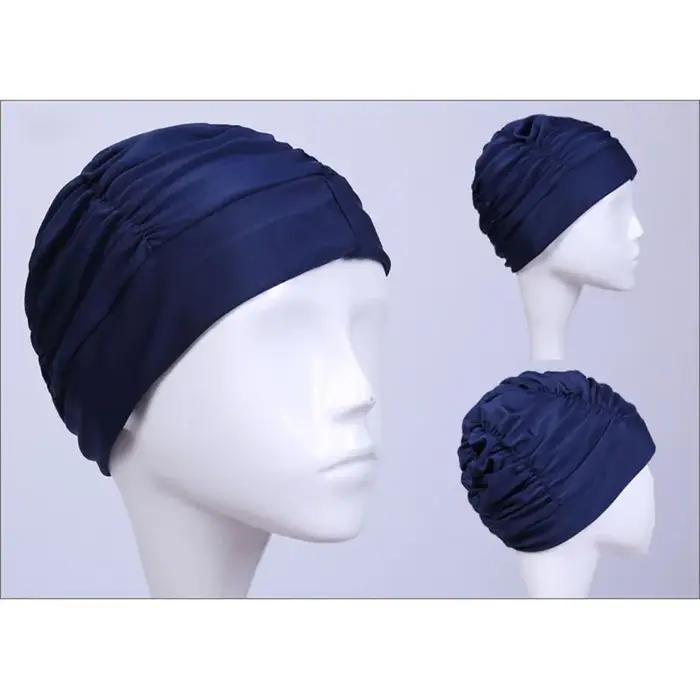 Nouveau couleur unie cheveux longs femmes hommes piscine bord de mer Sports nautiques élastique plis