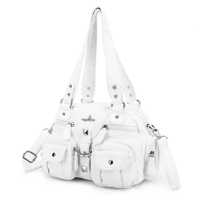 Angelkd'appareils-Sacs à main pour femmes, sacoche à poignée supérieure, sac PU initié, pack de boul