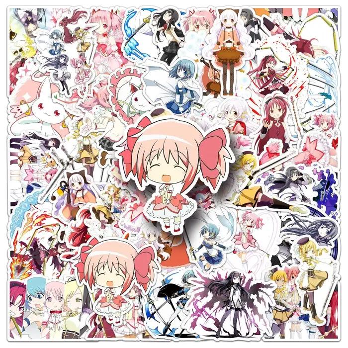 Autocollants de Dessin Animé Puella Magi Madcontempled Magica, Stickers Amusants pour Moto, Bagages,