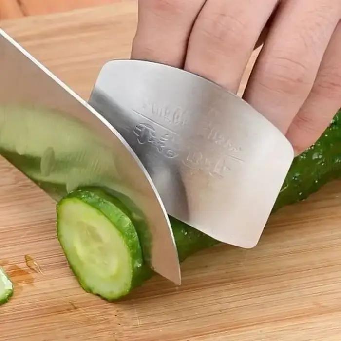 Outil de cuisine en acier inoxydable, protection des doigts et des mains, couteau coupé en tranche,