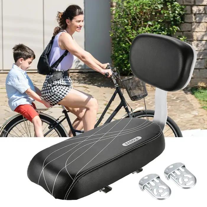 Siège arrière de vélo pour enfant avec poignée accoudoirs repose-pieds tapis de siège dossier intégré sécurité confort vélo enfant randonnée quotidienne