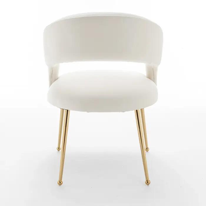 SEYNAR-Ensemble de 2 chaises de salle à manger modernes en velours à dossier ouvert du milieu du siè