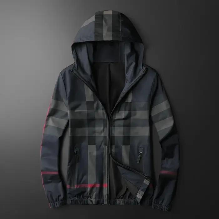 Veste rayée à la mode de style coréen, veste à capuche avec fermeture éclair de haute qualité, veste