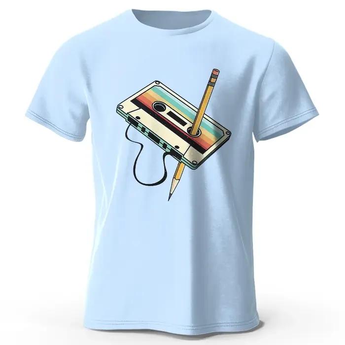 T-Shirt d'été 100% coton imprimé pour hommes, T-Shirt à manches courtes à col rond doux et respirant