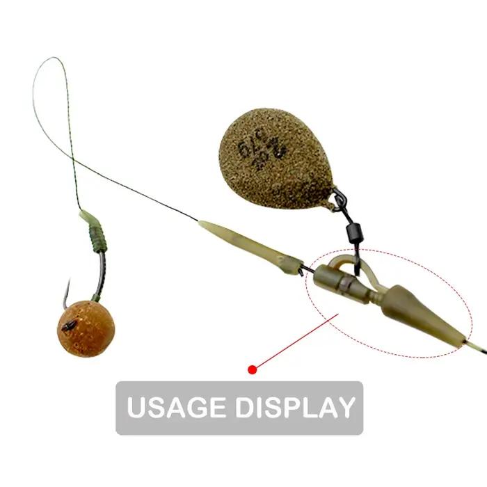 20 jeux de Clips de plomb et de caoutchoucs de queue, Kit de matériel de pêche à la carpe, accessoir