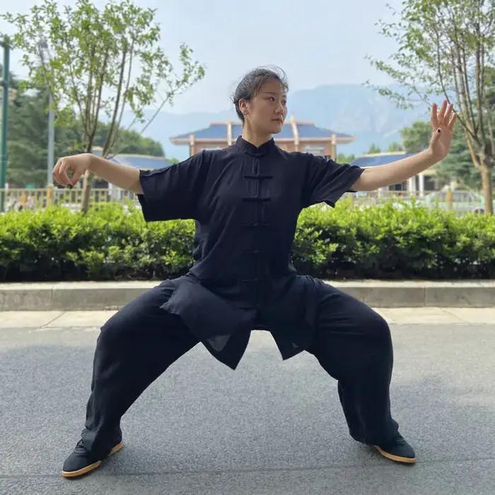 Tai chi solide coton 6 couleurs haute qualité Wushu Kung fu vêtements enfants adultes Arts martiaux