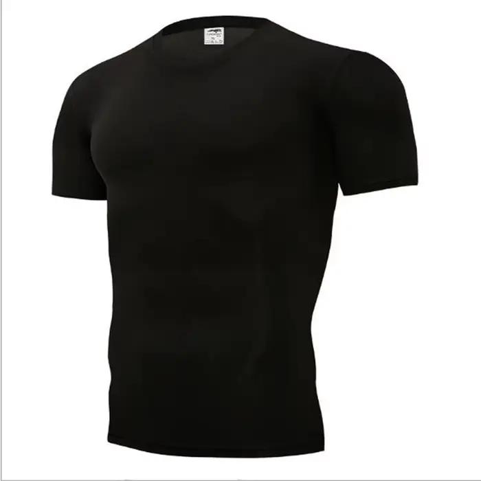 T-shirts de Compression pour hommes, maillot de football à séchage rapide, vêtements de Sport serrés