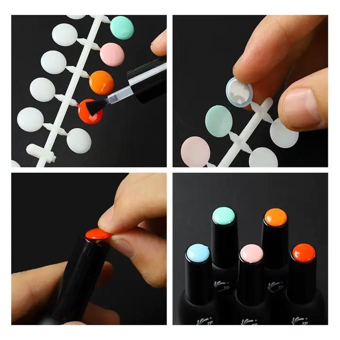 TP 120 pièces Table d'affichage de vernis à ongles avec autocollants carte de couleur à pois panneau