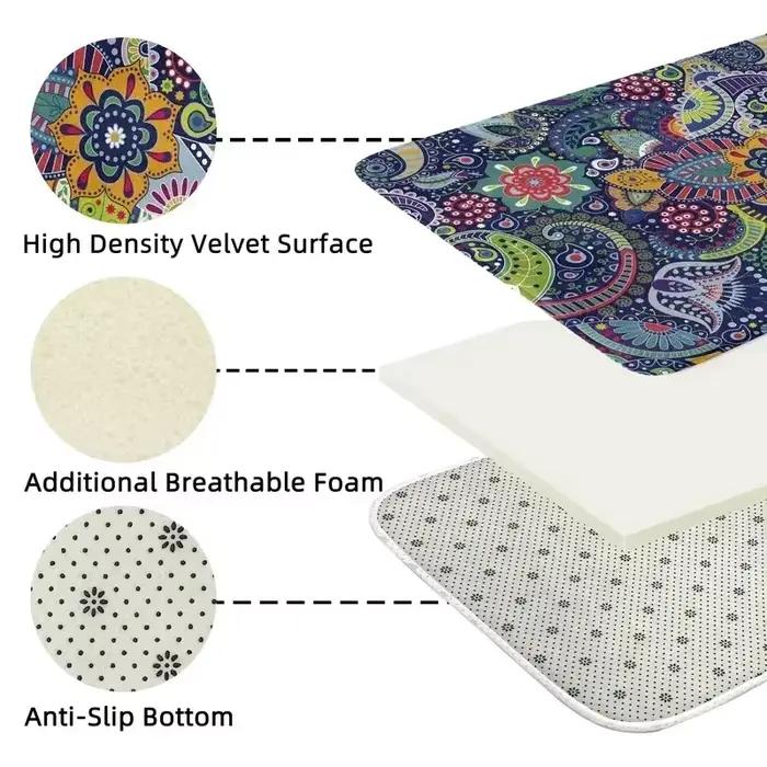 Tapis d'exterieur en style bohème anti-moisissure résistant à l'humidité et à la saleté pour terrasse été camping et décoration de maison occasions spéciales