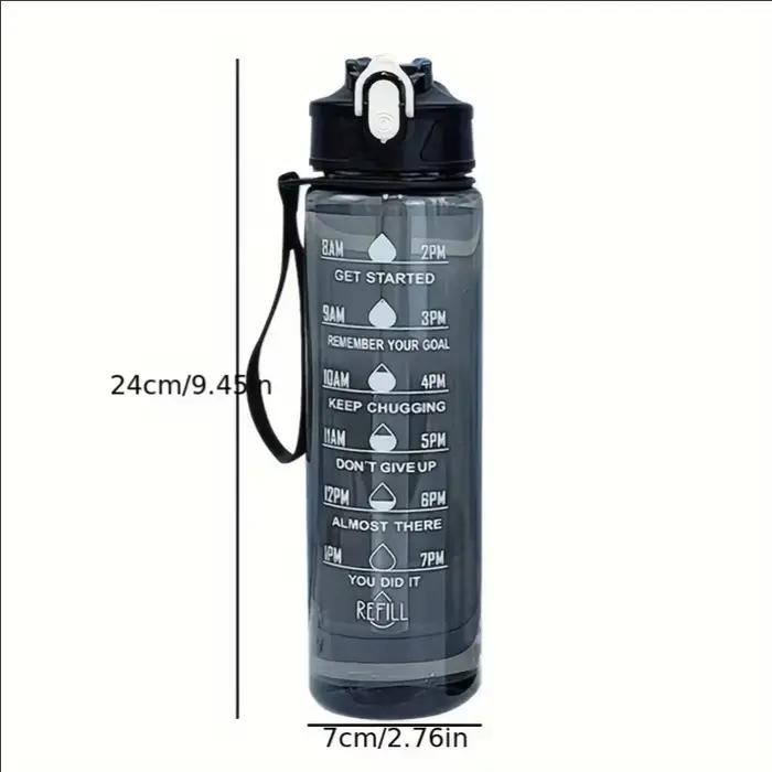 Bouteille d'eau de sport de grande capacité de 800ml/27oz, tasse à boire en plastique anti-fuite ave