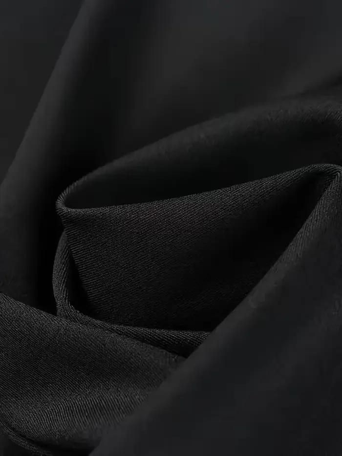 Pantalon droit taille haute pour femme, extensible, noir uni, élégant et essentiel pour le bureau, s