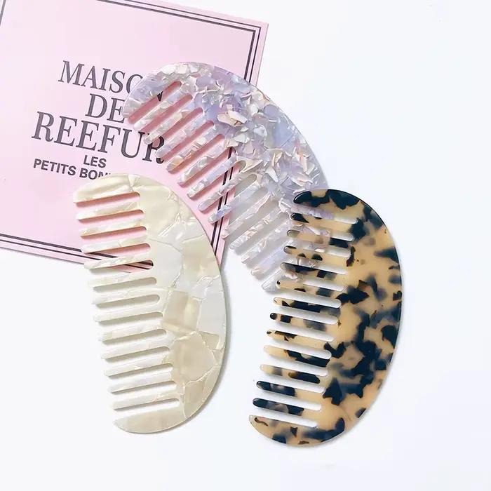 Peignes à cheveux en acétate, brosse de Massage antistatique, outil de coiffure coloré pour Salon de