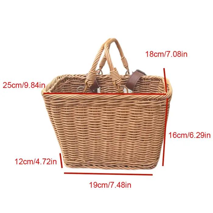 Panier avant de vélo avec poignées, panier de vélo carré mignon, panier de guidon imperméable pour vélos d'enfants et d'adultes