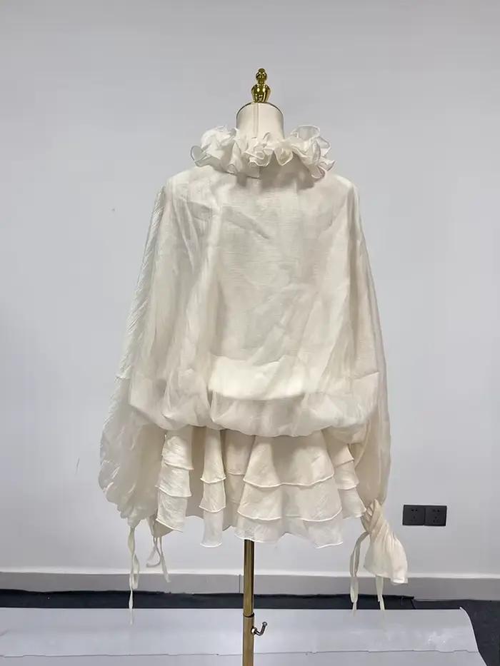 TWOTWINSTYLE – robe ample à fleurs 3D pour femmes, couleur unie, col en V, manches longues, Patchwor