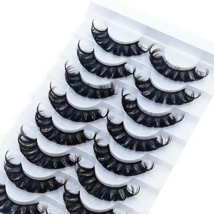 HBZGTLAD cils 8 paires DD curl bandes russes cils Faux vison maquillage cils 3D vison cils naturel F
