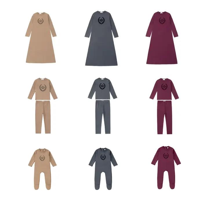 AP 2025 AW Royal velours couronne coton pj enfants mode famille correspondant vêtements enfants garç