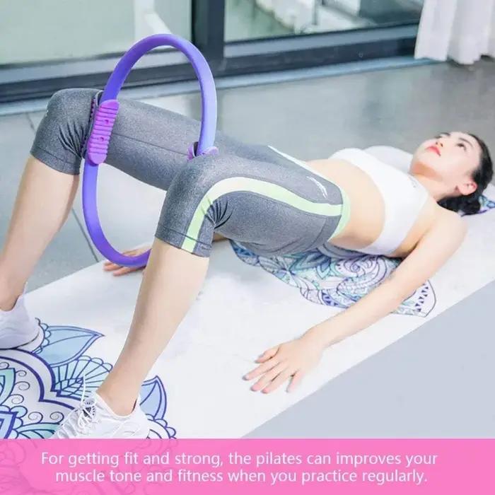 Anneau yoga Pilates cercle exercice antidérapant avec poignées pour entraînement musculaire cuisses et plancher pelvien