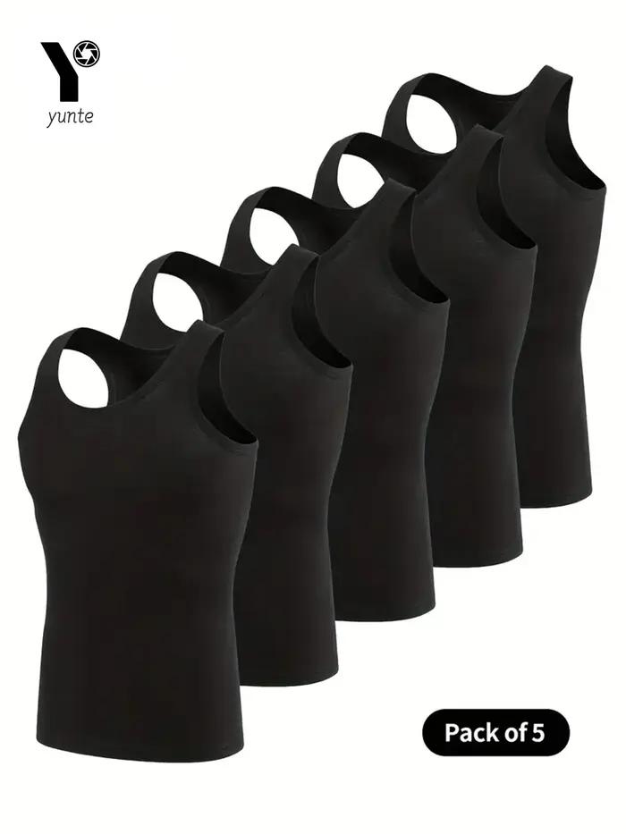 Gilet pour hommes noir 5 pièces respirant à séchage rapide en fibre de polyester gilet de sport adap