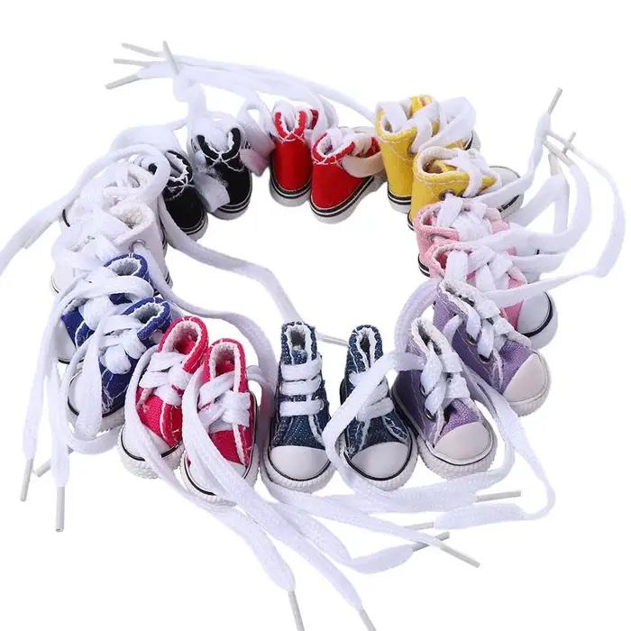 Chaussures de poupée 3.5CM, Mini chaussures de poupée mignonnes, chaussures en toile Denim pour poup