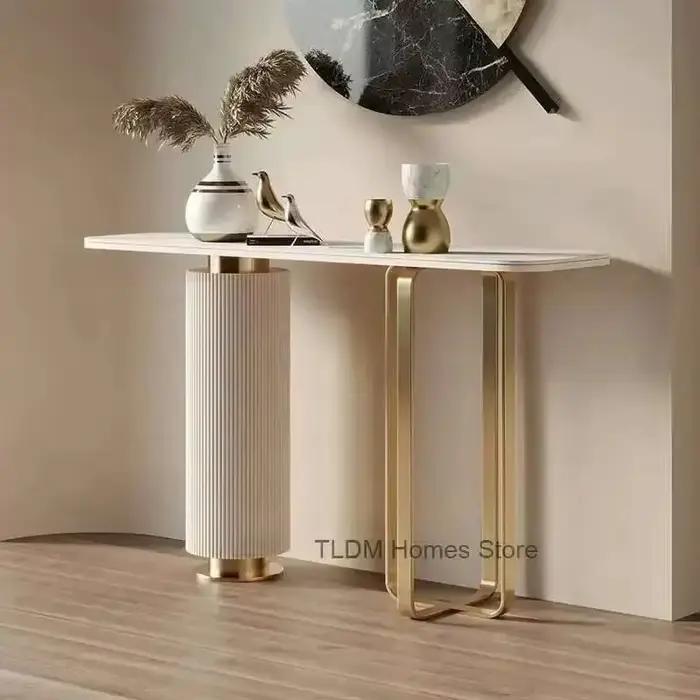 Table d'entrée de couloir, Console de rangement en ardoise de luxe, pour couloir, vue moderne, Bar,