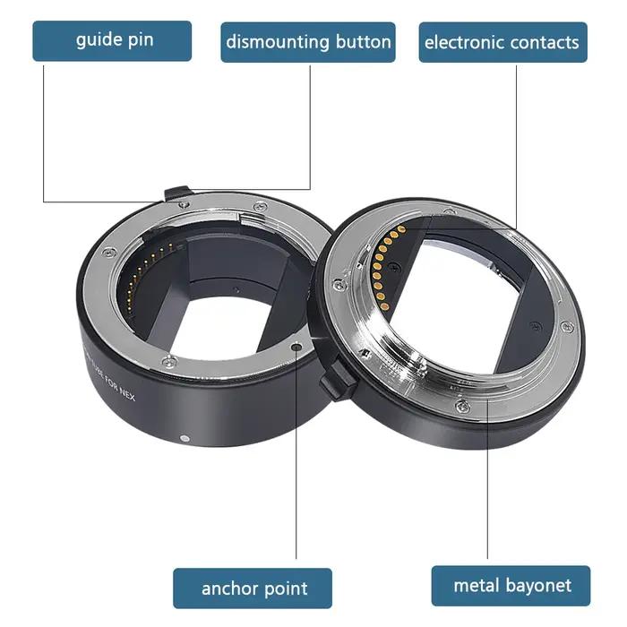 Mcoplus – bague d'extension Macro en métal, mise au point automatique, 10mm 16mm 21mm pour Sony e-mo