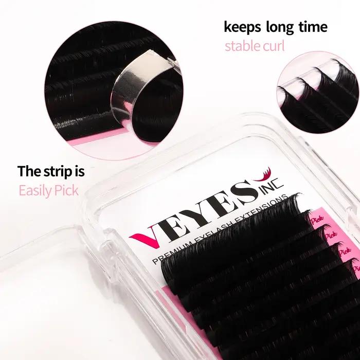 Veyes Inc Extensions de cils individuels Faux vison cils mats 8-20mm Veyelash Professionnels cils na