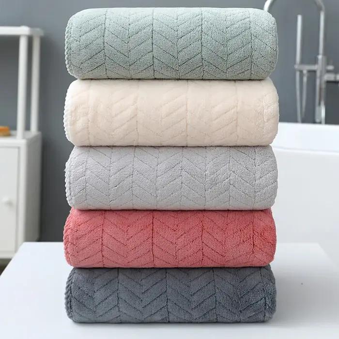 Serviette de Bain Épaisse en Velours pour Homme et Femme, Grande Absorption d'Eau, ne se Décolore pa