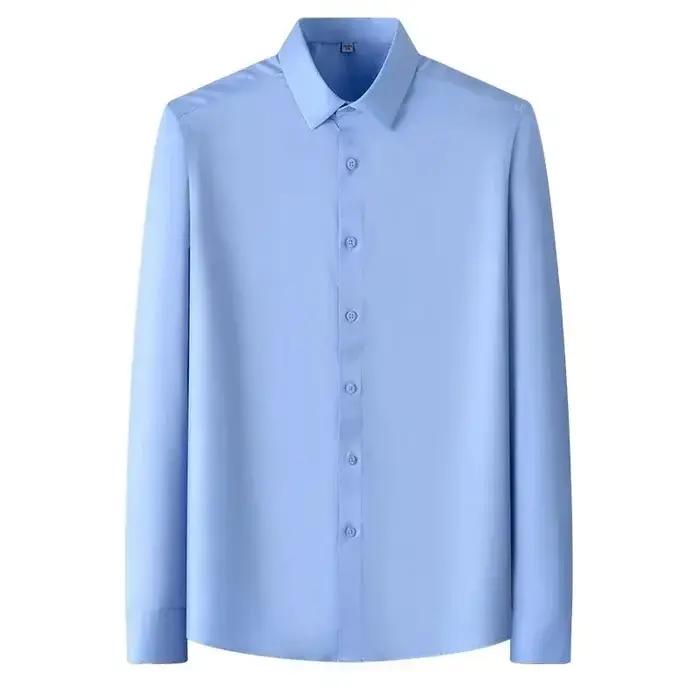 Chemises d'affaires à manches longues pour hommes, grande taille 5XL, automne, sans plis, coupe cint